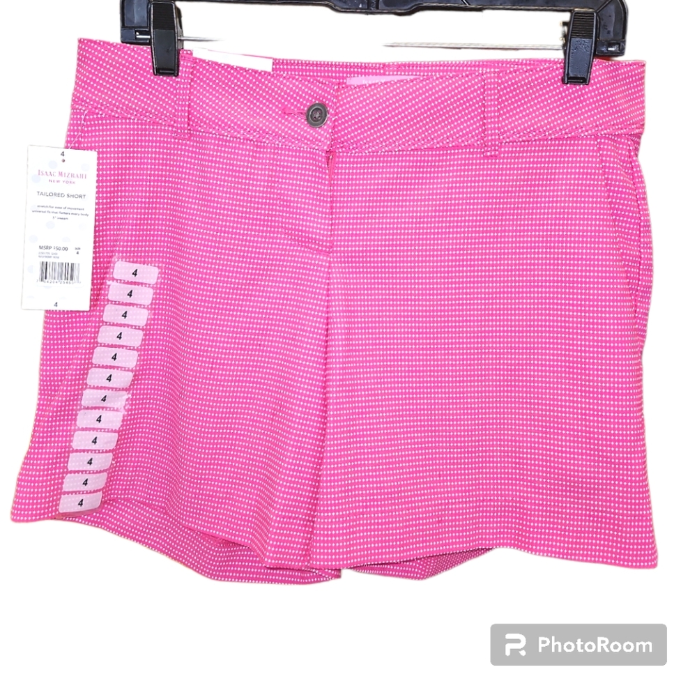 Isaac Mizrahi Print Tailored Shorts with pockets New